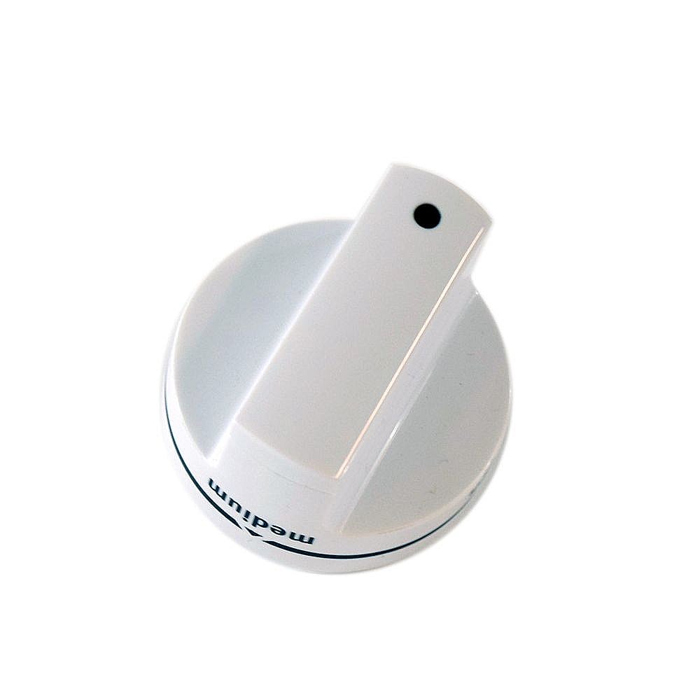 Part #w11101432, Range Surface Burner Knob (White) | 1.87 x 1.87 x 2.12