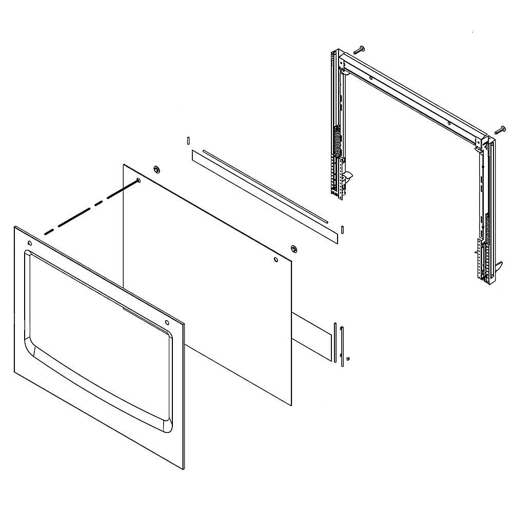 Part #w11110282, Wall Oven Door Outer Panel Assembly (White) / 39.50 x 30.25 x 6.75