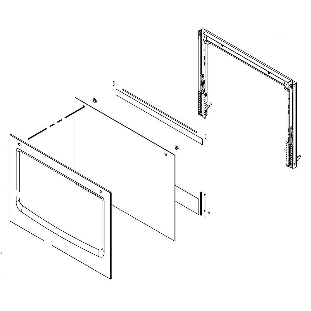 Part #w11110284, Wall Oven Door Outer Panel Assembly (Black Stainless) / 39.50 x 30.00 x 6.75