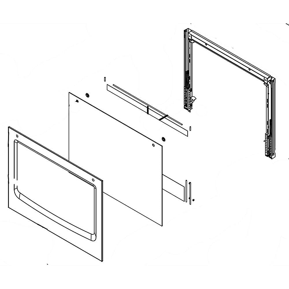 Part #w11111694, Range Oven Door Outer Panel Assembly (Stainless) / 39.50 x 30.25 x 6.75