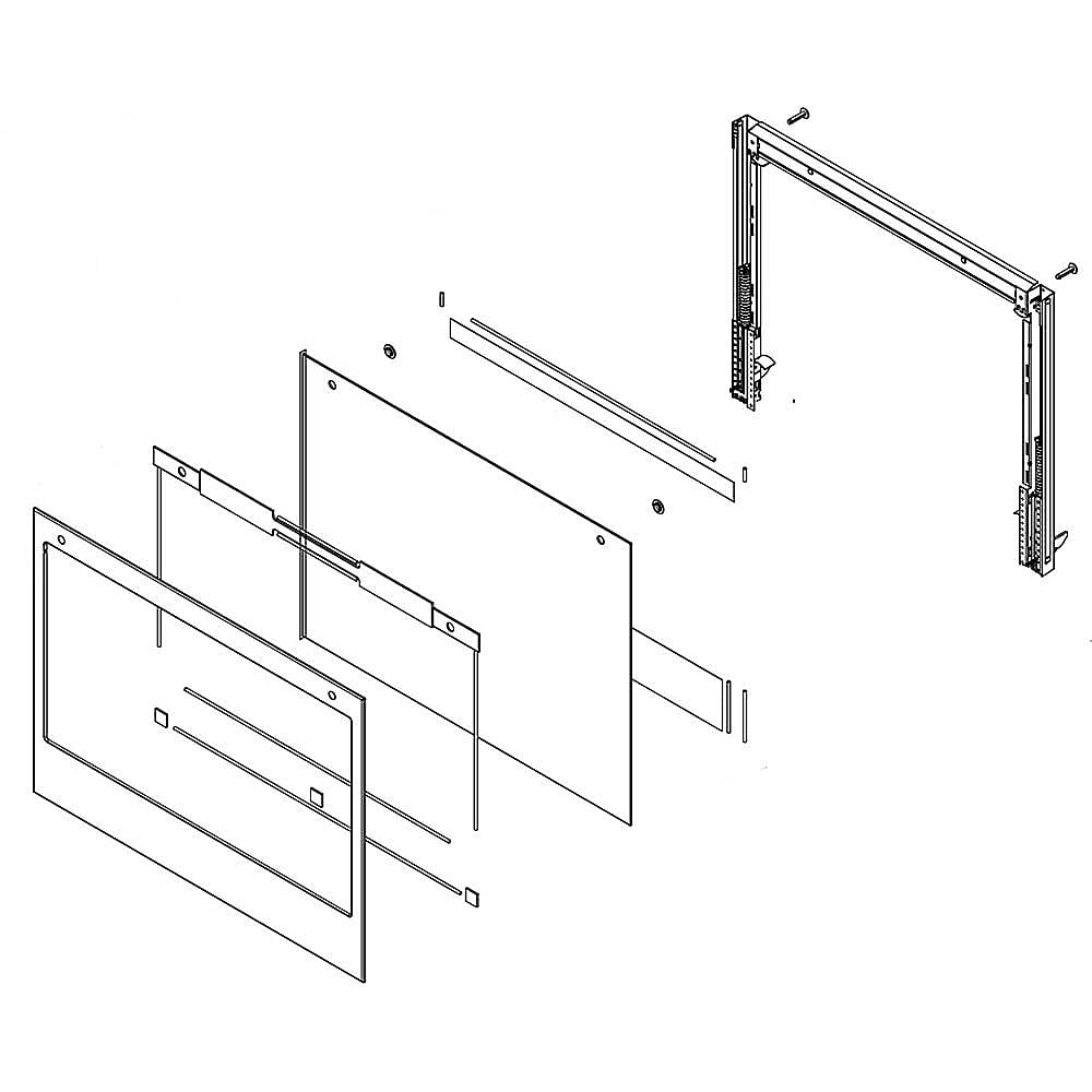 Part #w11111696, Wall Oven Door Outer Panel Assembly (Black Stainless) / 39.50 x 30.00 x 6.75