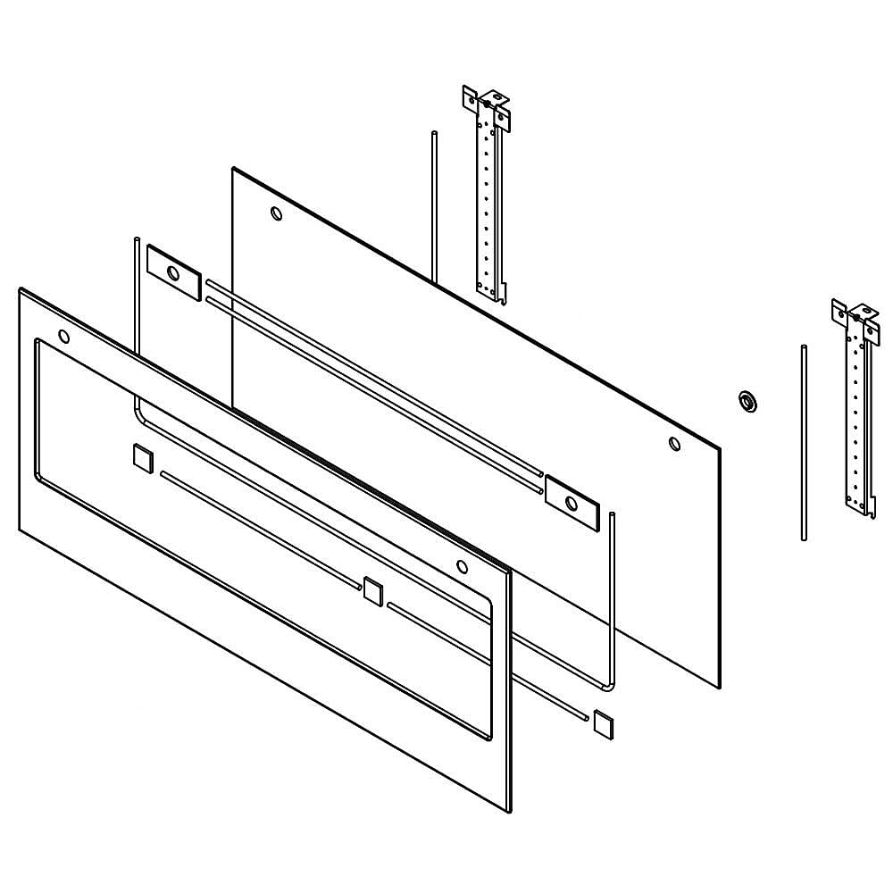 Part #w11111744, Wall Oven Microwave Door Outer Panel Assembly (Stainless) / 39.50 x 30.00 x 6.75