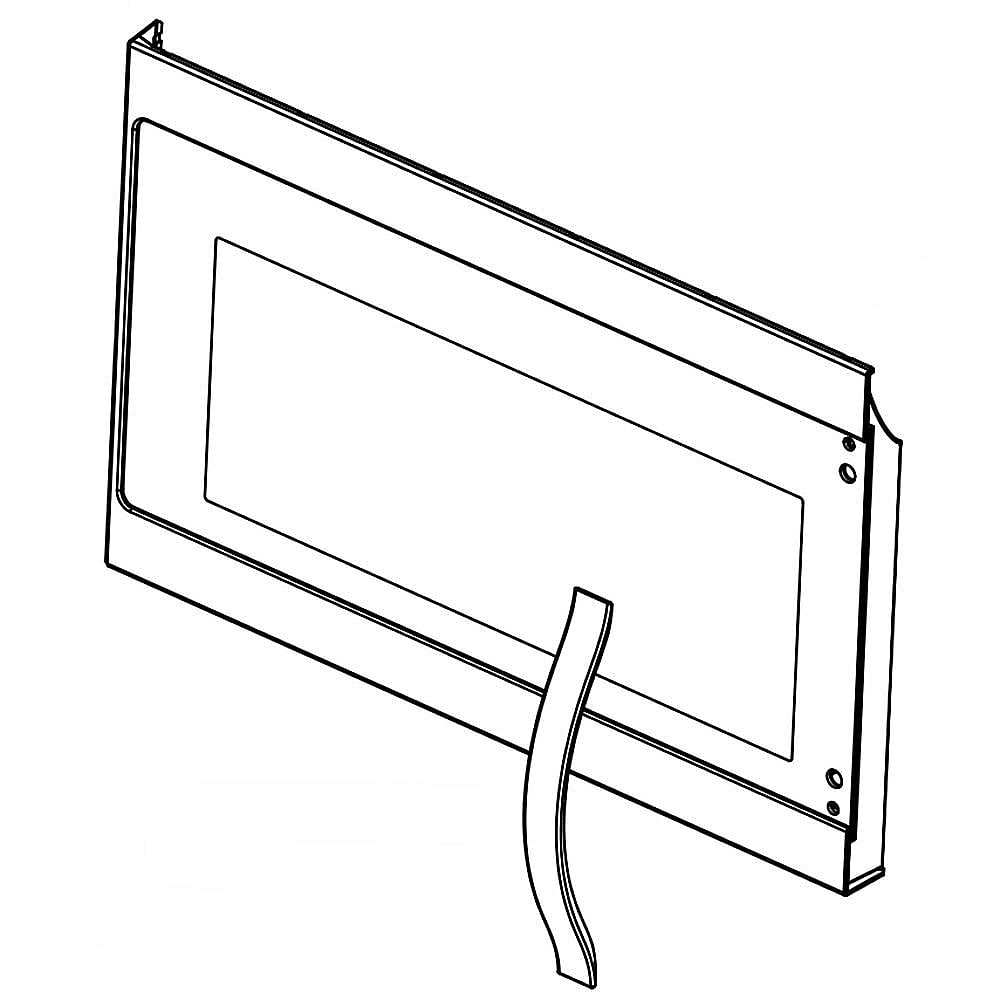 Part #w11117575, Microwave Door Outer Panel And Handle Assembly (Black Stainless) / 28.50 x 18.25 x 7.00