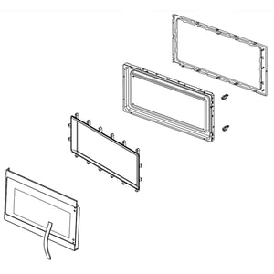 Microwave Door Outer Panel And Handle Assembly (black) W11117585