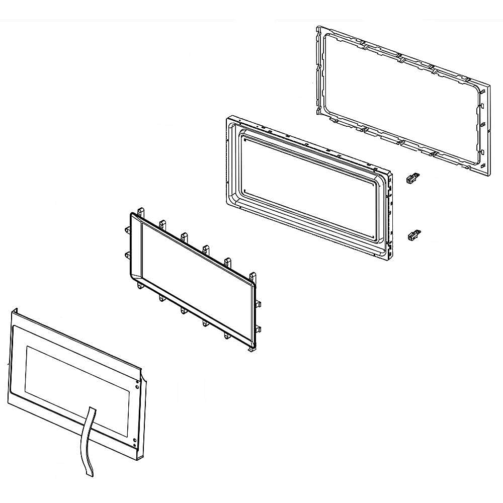 Part #w11117587, Microwave Door Outer Panel And Handle Assembly (Black Stainless) / 28.75 x 18.00 x 7.00
