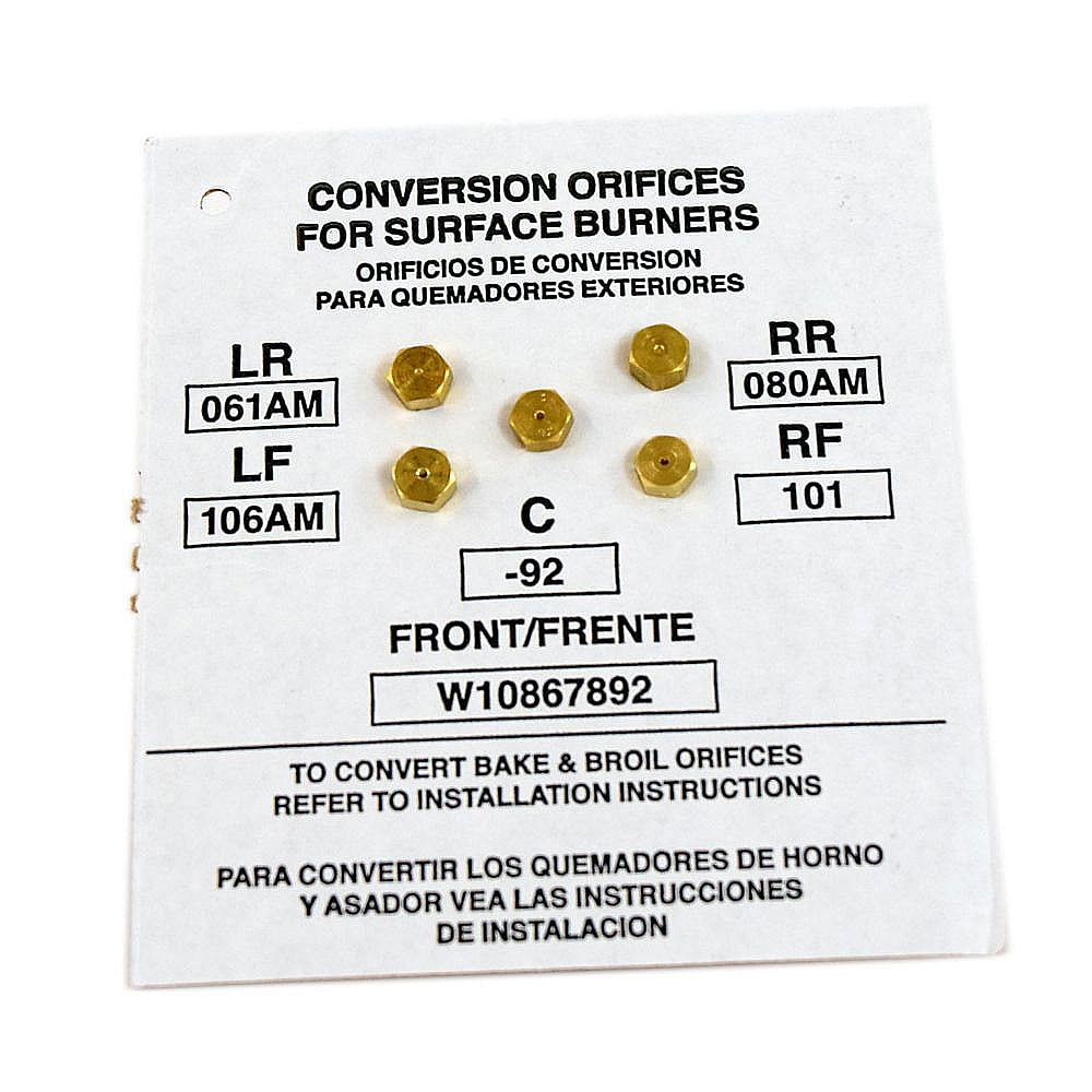 Part #w11122556, Range Lp Conversion Kit / 4.50 x 4.00 x 0.12