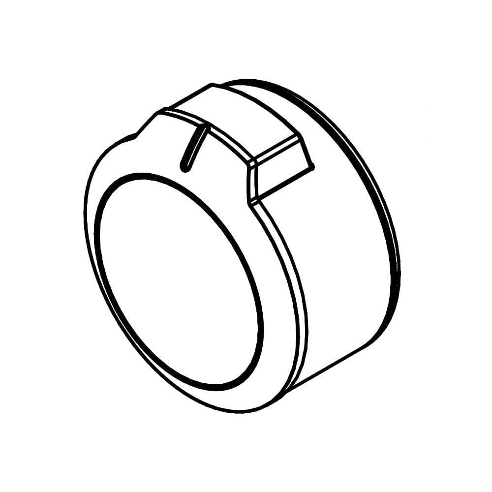 Part #w11126002, Range Surface Element Knob, Left Rear (Stainless) / 2.12 x 2.12 x 1.12