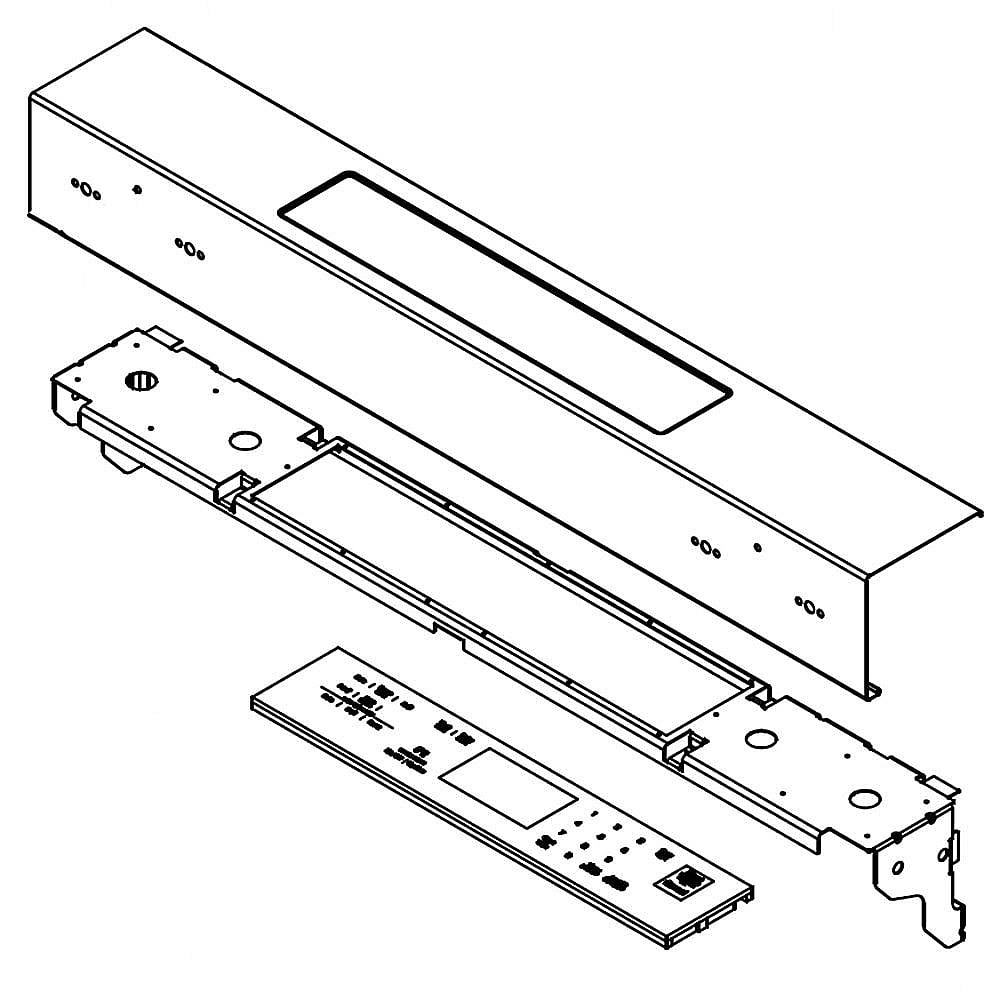 Part #w11128252, Range Control Panel Assembly (Stainless) / 35.00 x 5.00 x 5.12