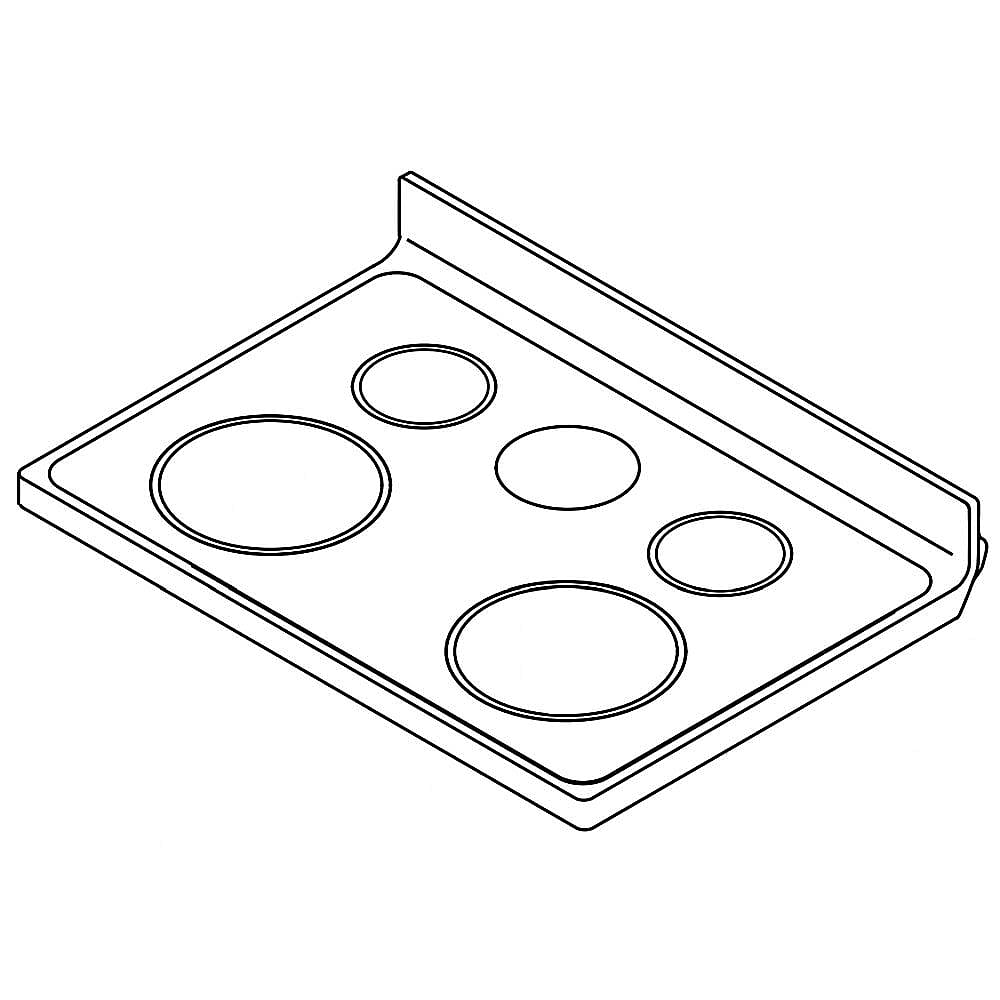 Part #w11156895, Whirlpool Range Main Top (Black) (Replaces W11034833) / 34.50 x 30.12 x 9.00