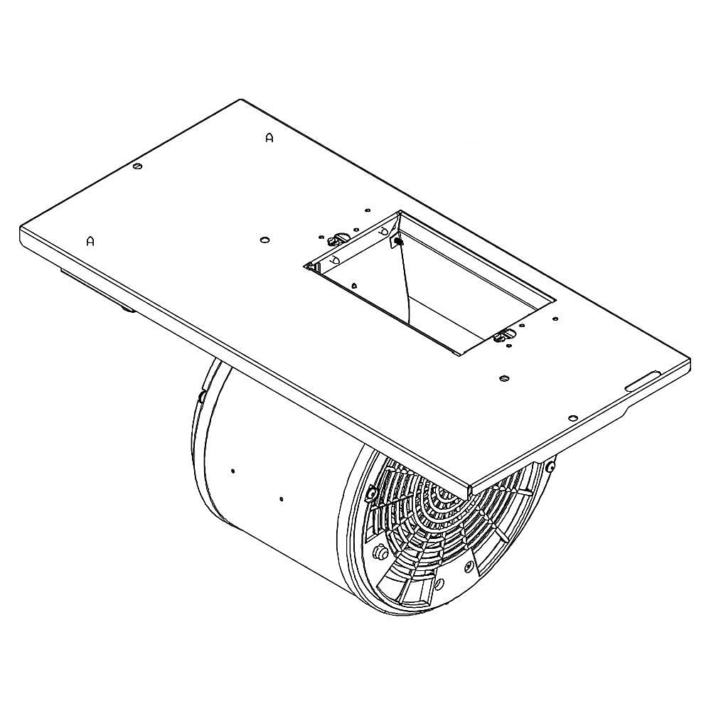 Part #w11157080, Range Hood Blower Assembly, 600-Cfm / 23.25 x 13.75 x 13.88