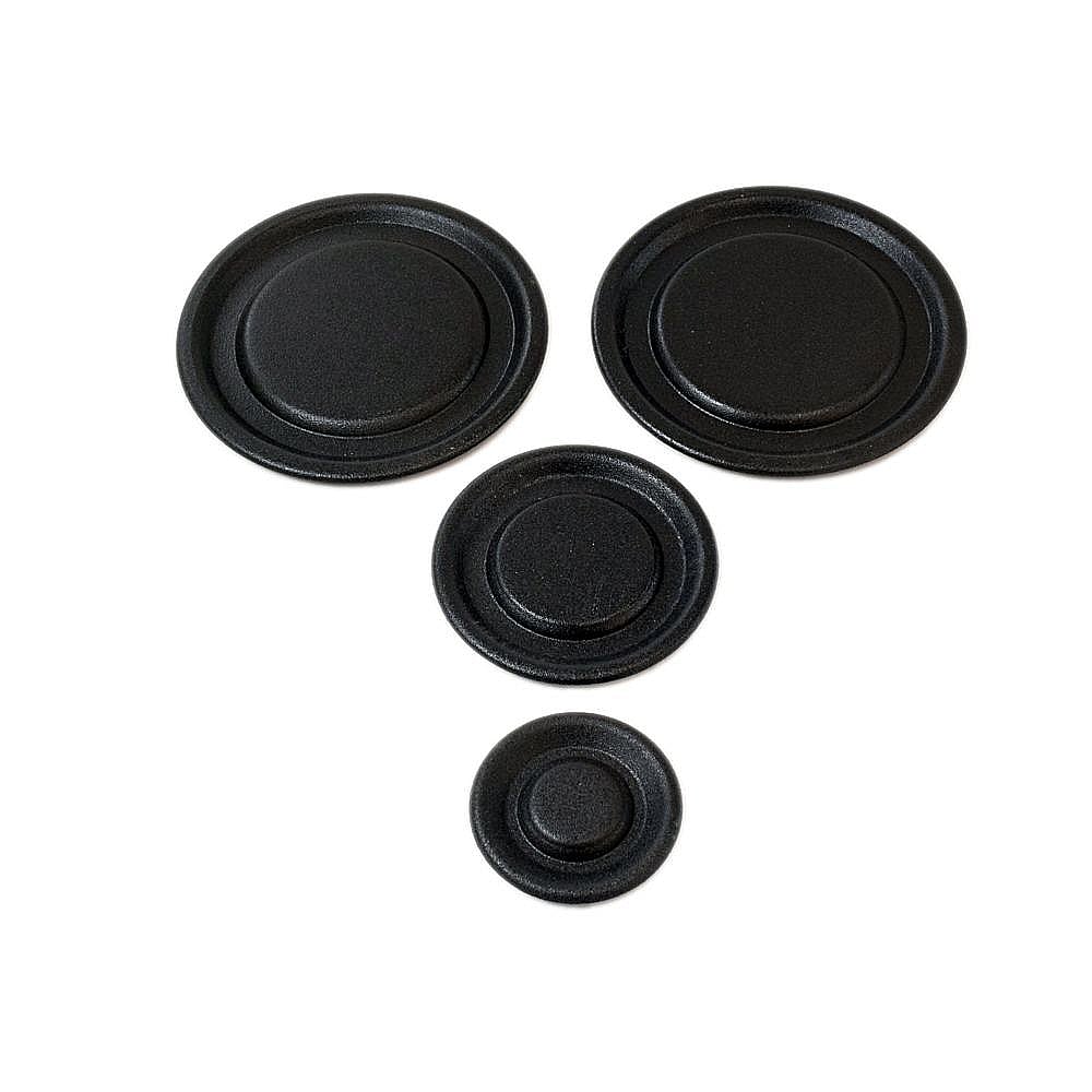 Part #w11173535, Range Surface Burner Cap Set (Black) (Replaces W10825883) / 11.25 x 5.75 x 0.75