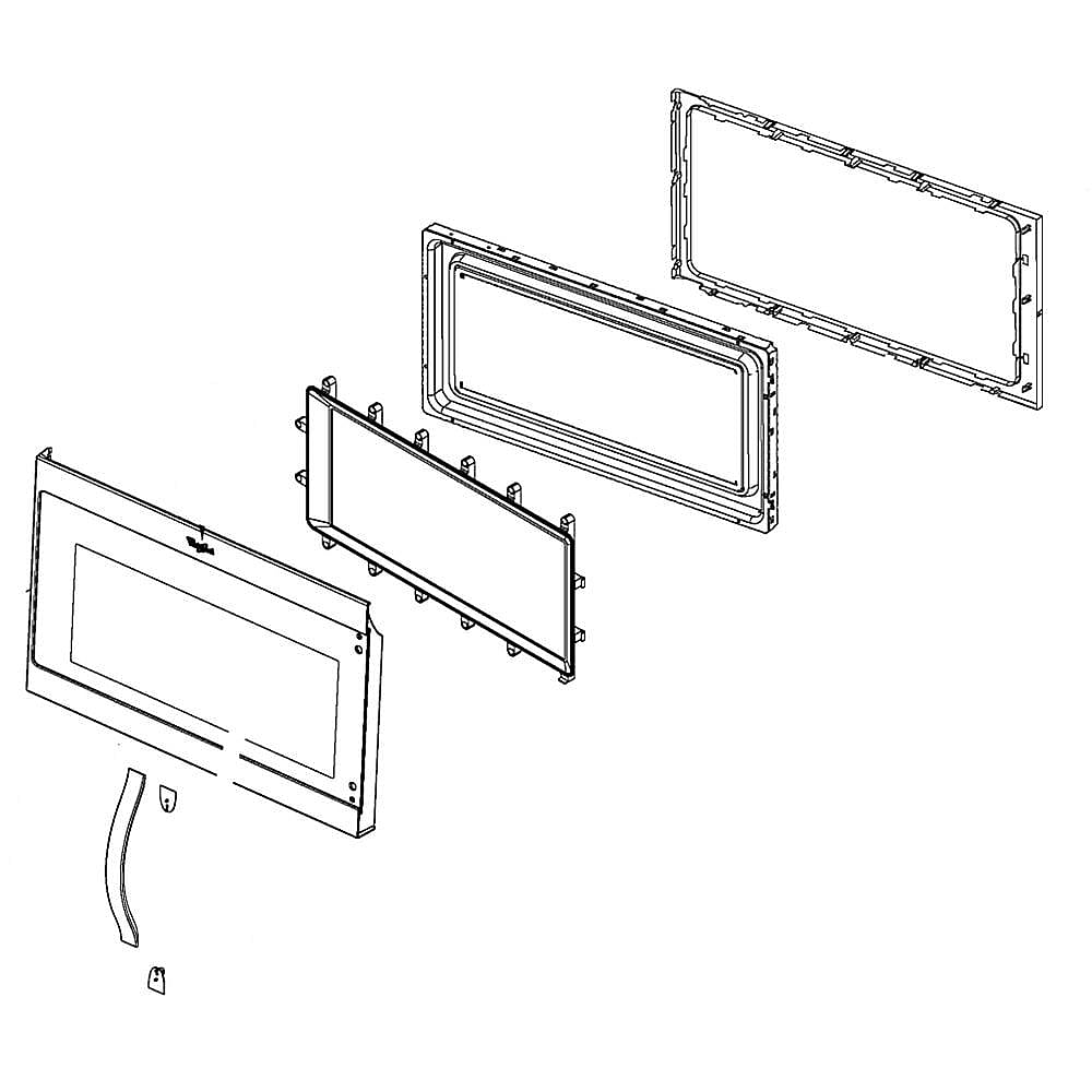 Part #w11173813, Microwave Door Assembly (Stainless) (Replaces W10468670) / 28.25 x 18.25 x 7.00