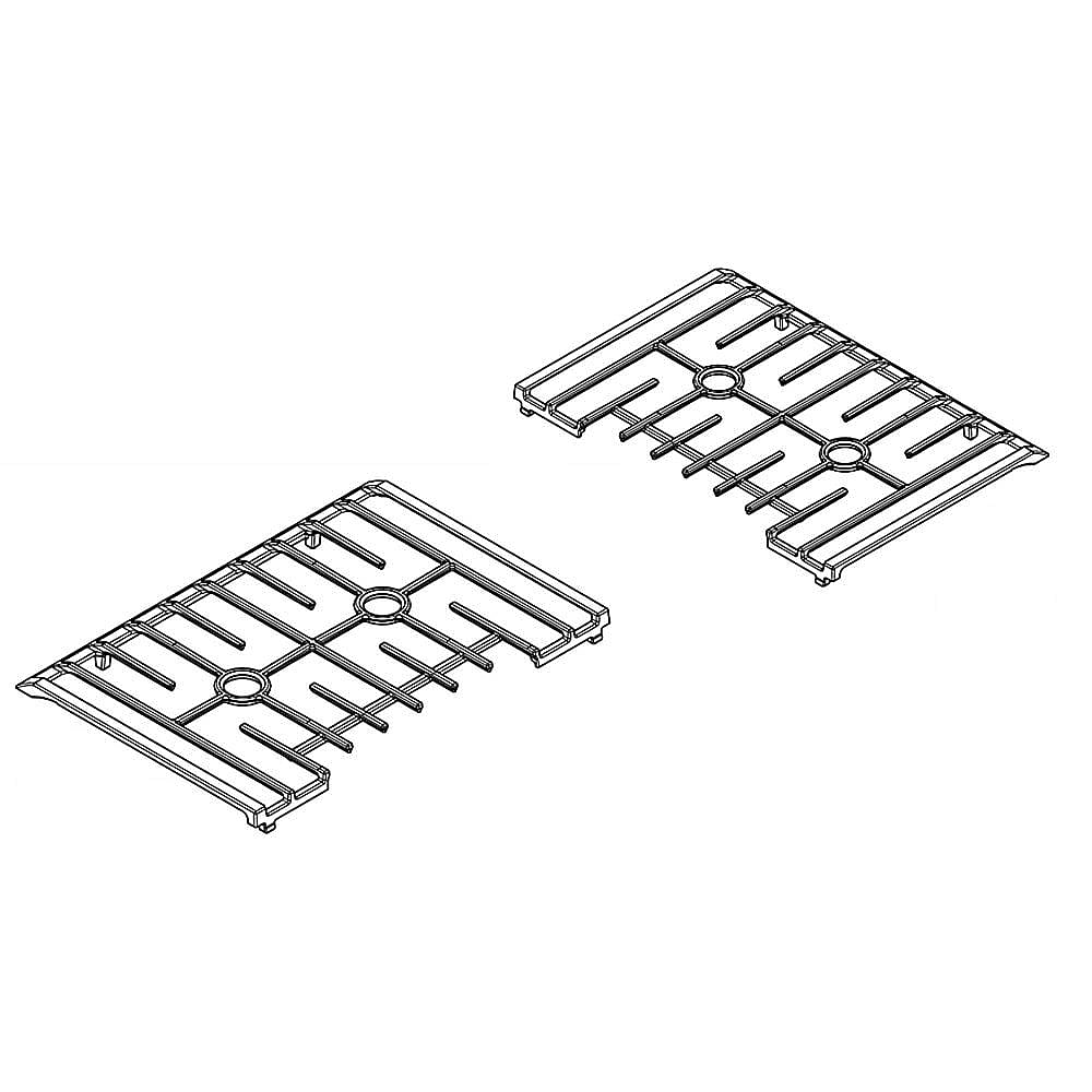 Part #w11175813, Range Surface Burner Grate Set (Black) / 23.50 x 19.25 x 3.50