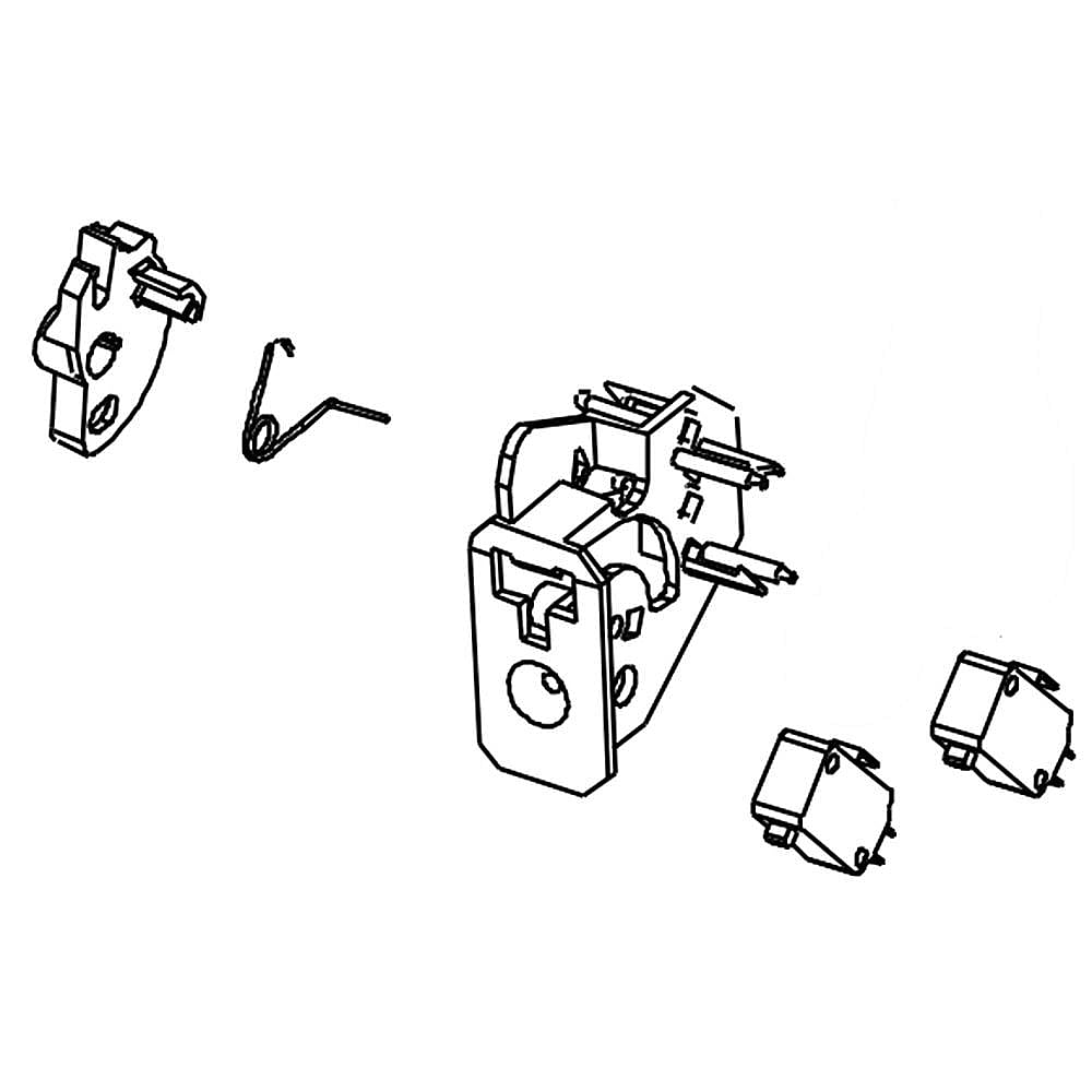 Part #w11197766, Microwave Door Interlock Switch Assembly (Replaces W11187757) / 7.00 x 4.25 x 2.50