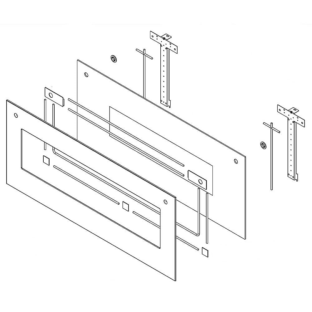 Part #w11200398, Microwave Door Outer Panel Assembly (Stainless) / 39.50 x 30.00 x 6.50