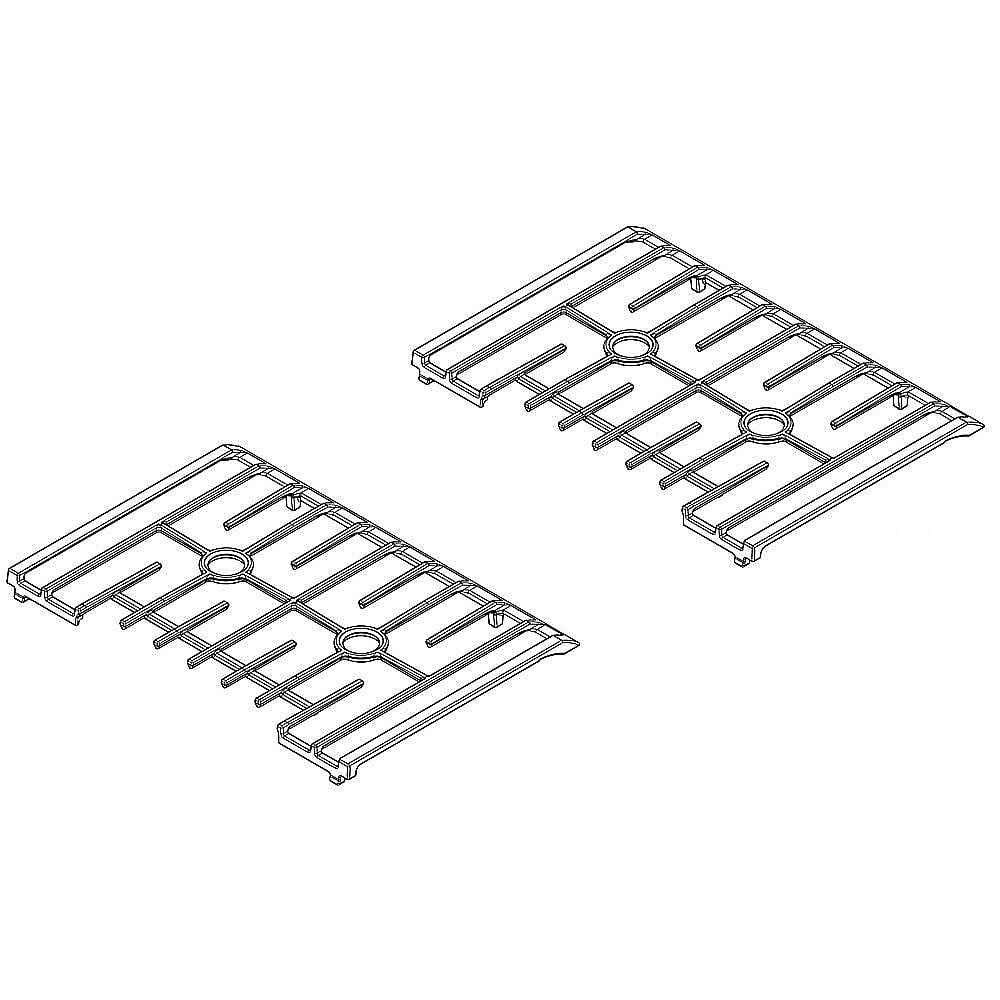 Part #w11228127, Range Surface Burner Grate Set (Black) / 23.25 x 19.25 x 4.12