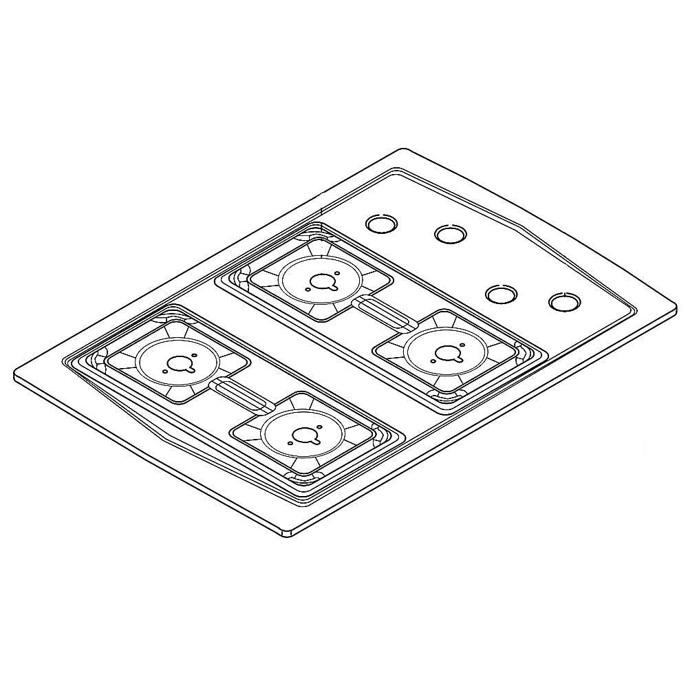 Part #w11230936, Cooktop Main Top (Stainless) / 34.00 x 25.50 x 3.12