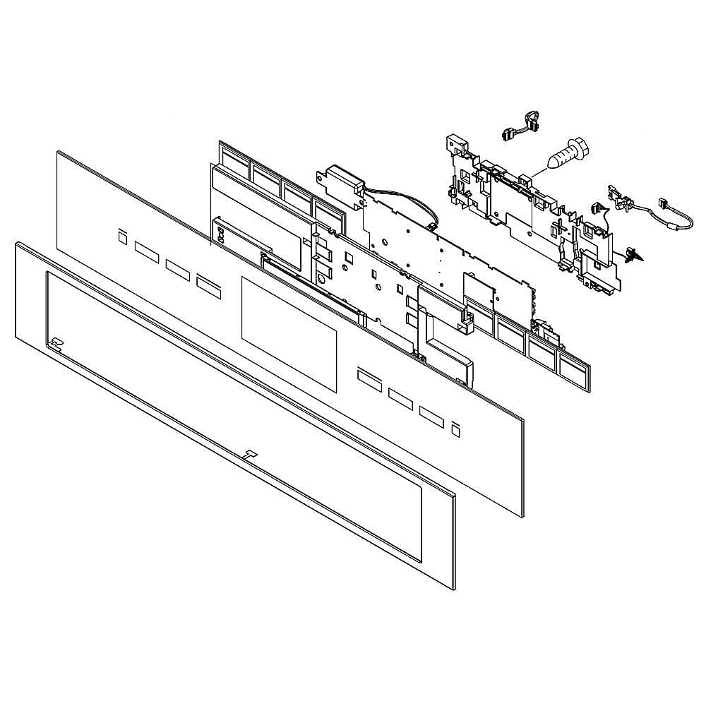 Part #w11232102, Whirlpool Wall Oven Control Panel Assembly (Stainless) / 35.50 x 9.50 x 5.75