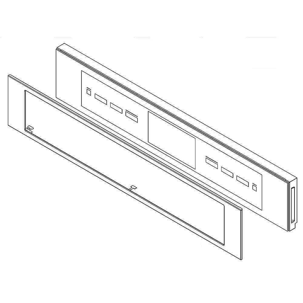Part #w11236888, Wall Oven Control Panel Assembly (Stainless) (Replaces W10887856, W11232036) / 35.00 x 9.50 x 5.75