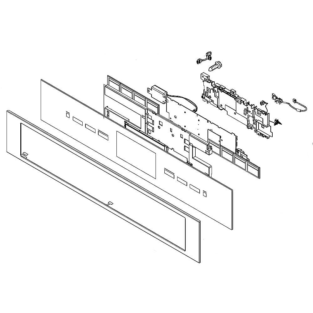 Part #w11236895, Whirlpool Microwave Control Panel Assembly (Black) | 35.25 x 9.50 x 5.75