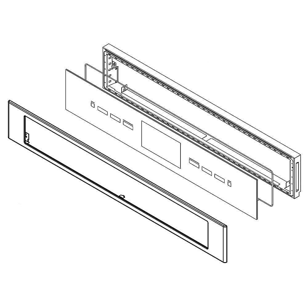Part #w11236896, Whirlpool Wall Oven Control Panel Assembly, Black (Replaces W10887854) / 36.00 x 9.50 x 5.50