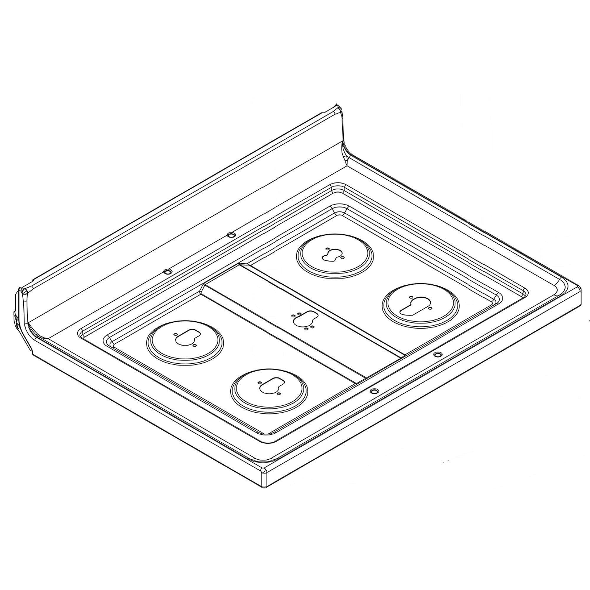 Part #w11241183, Range Main Top (Stainless) / 34.25 x 29.37 x 9.00