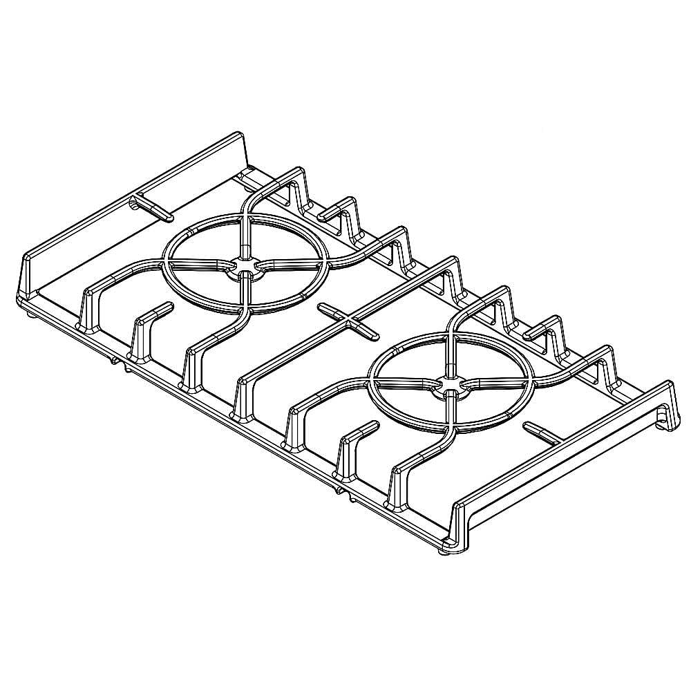 Part #w11242860, Range Surface Burner Grate | 19.75 x 12.00 x 2.25