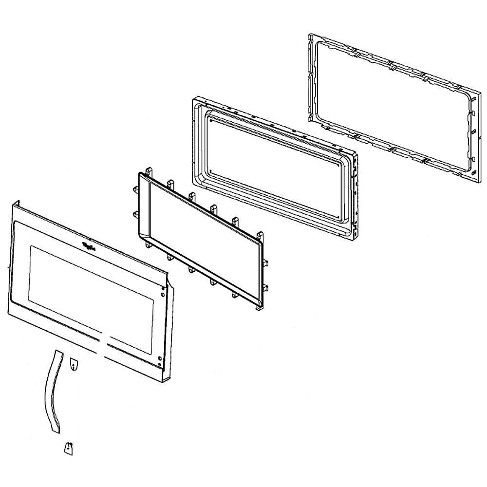 Part #w11247220, Microwave Door Assembly (White) / 28.50 x 18.25 x 7.00