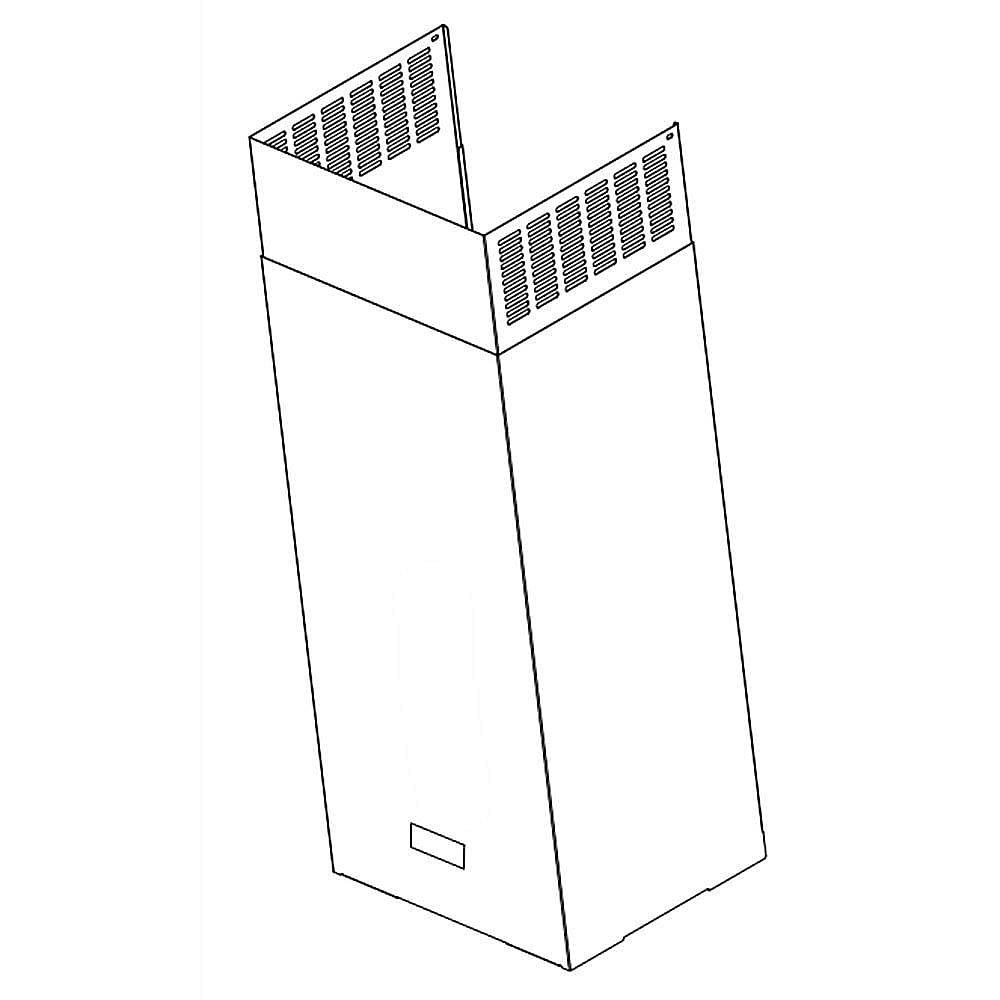 Part #w11293972, Range Hood Flue Assembly (Replaces W11211503, W11291917) / 26.50 x 9.50 x 24.75