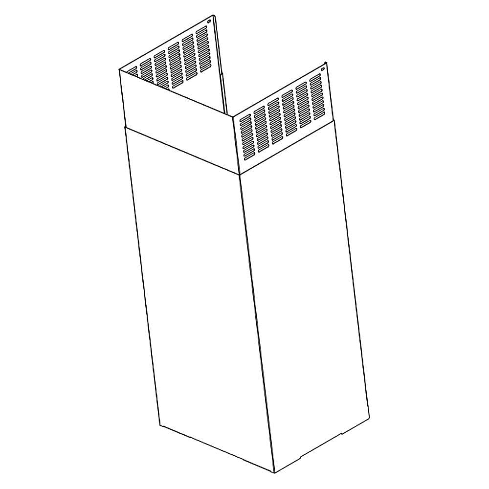 Part #w11321566, Range Hood Flue Cover, Lower / 27.95 x 12.50 x 20.50