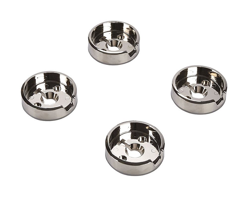 Part #w11323062, Range Surface Burner Knob Bezel Set (Chrome) / 9.50 x 9.25 x 7.50