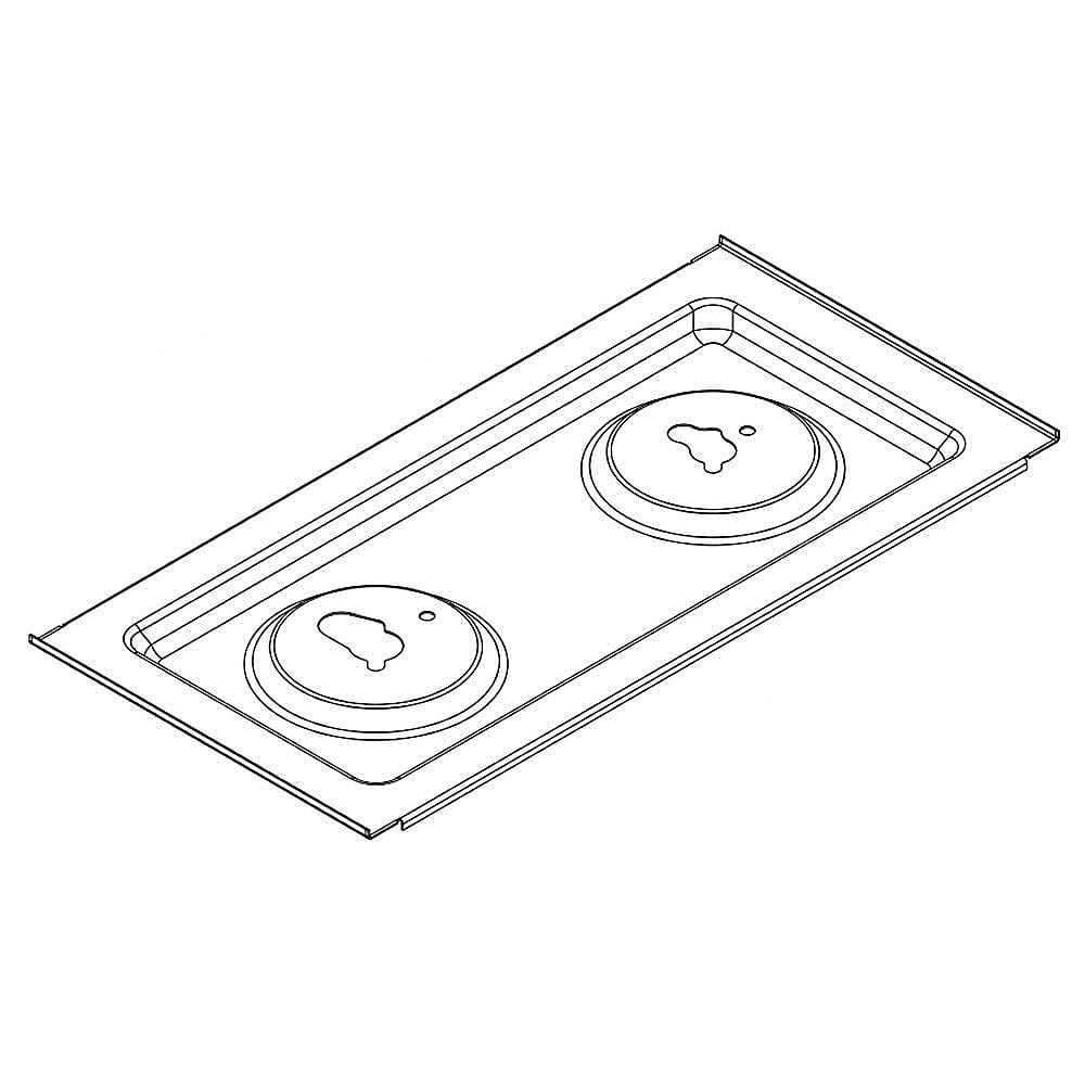 Part #w11334155, Range Main Top, Right (Black) / 18.75 x 12.25 x 1.25