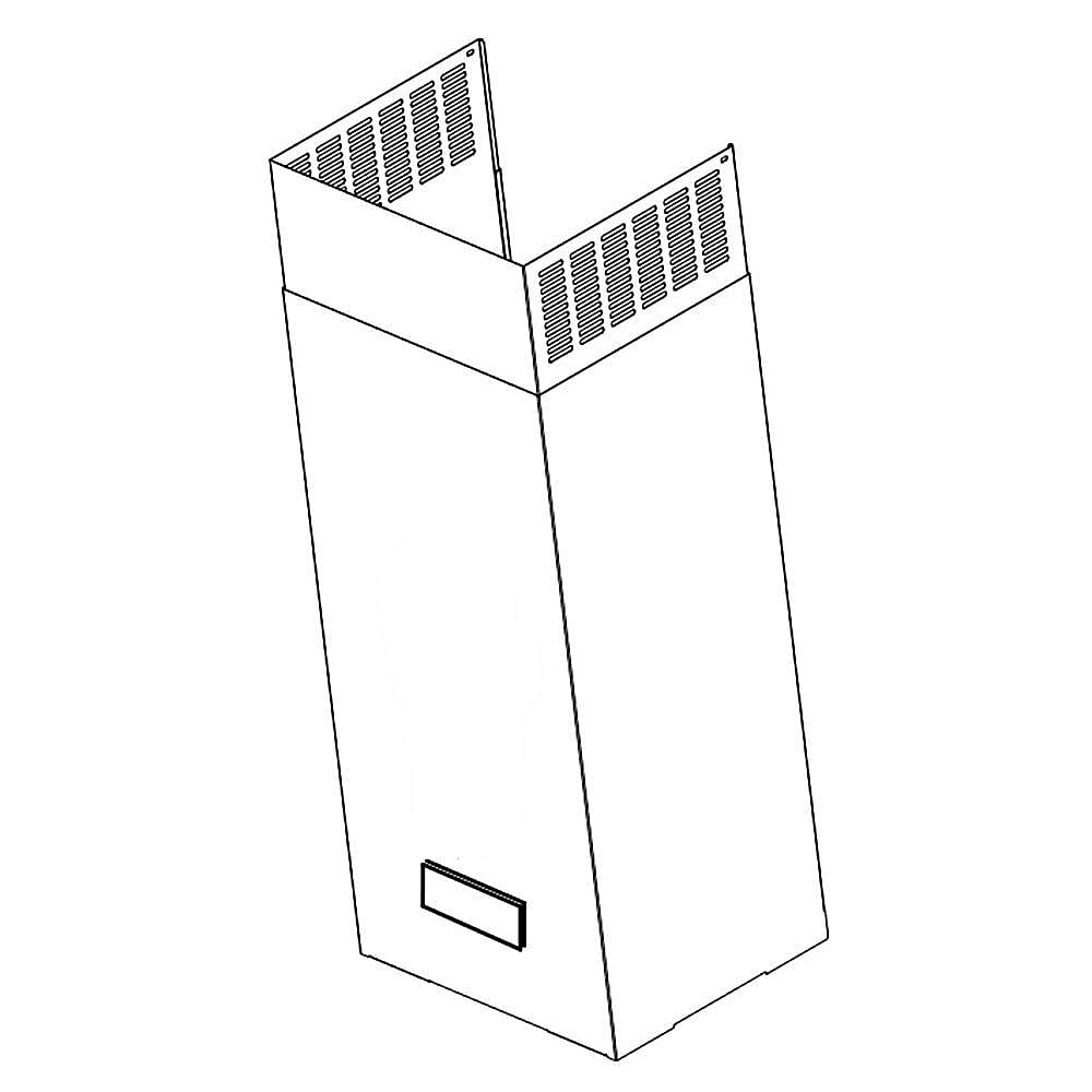 Part #w11339715, Range Hood Flue Cover / 18.25 x 12.85 x 20.50