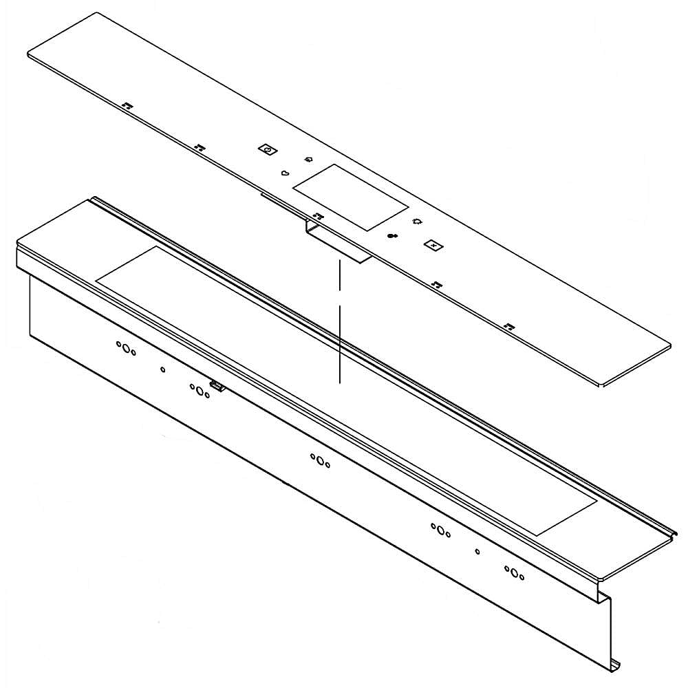 Part #w11339753, Range Control Panel Assembly (Stainless) / 34.25 x 4.50 x 5.00