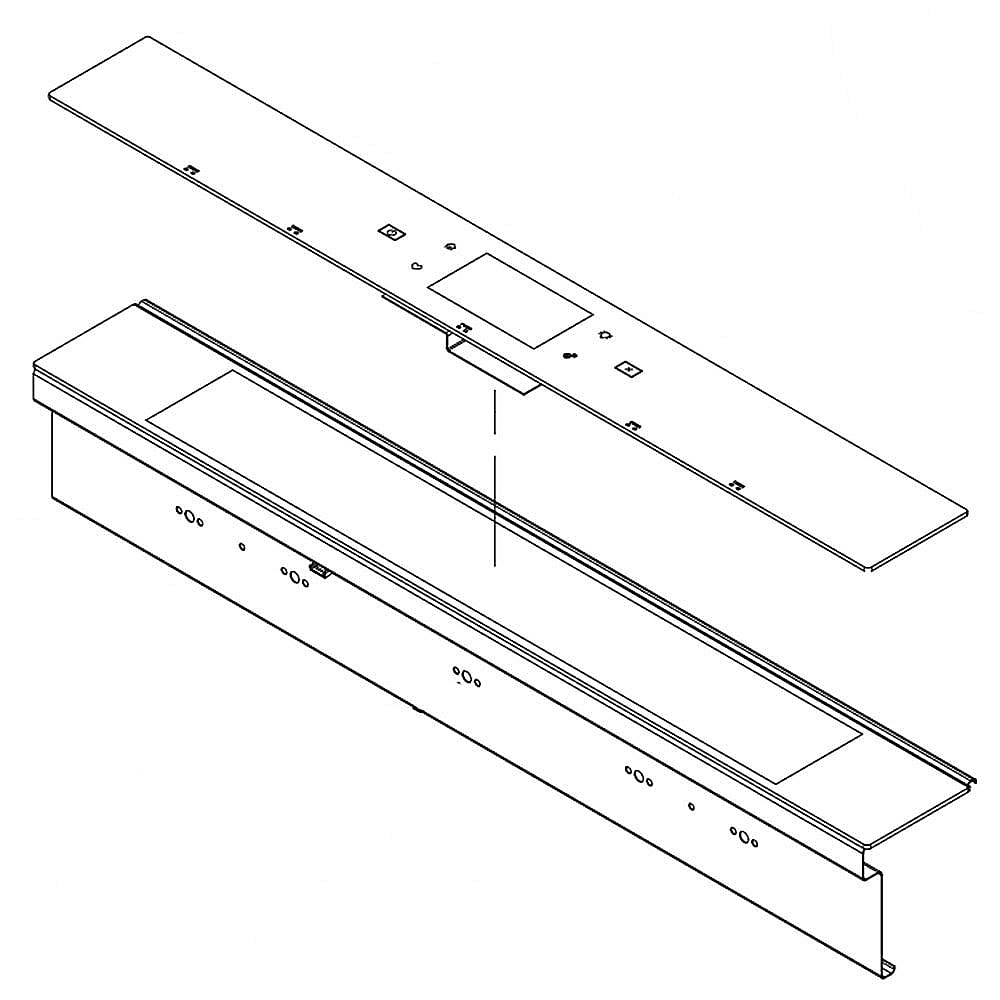 Photo of GE Part #w11339758, Ran Control Panel | 5.25 x 5.00 x 34.10 from Repair Parts Direct