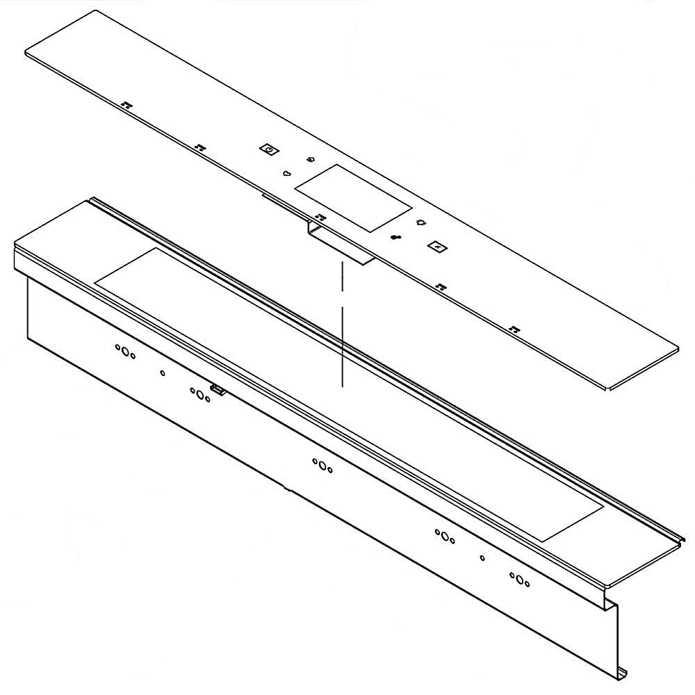 Part #w11339764, Range Touch Control Panel Assembly (Black) / 34.00 x 5.00 x 5.00