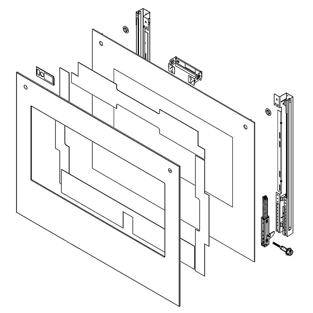 Part #w11346915, Wall Oven Door Outer Panel Assembly (Stainless) / 39.75 x 30.00 x 6.50