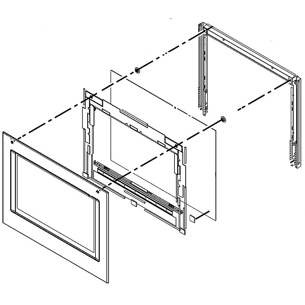 Part #w11354849, Wall Oven Microwave Door Assembly (White) / 39.50 x 3.25 x 6.75