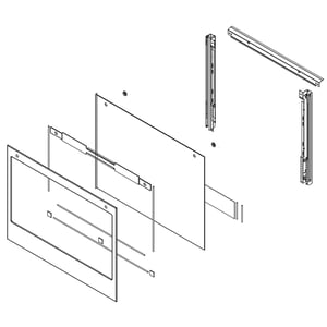 Wall Oven Door Outer Panel Assembly (stainless) (replaces W11135901, W11318349) W11376445