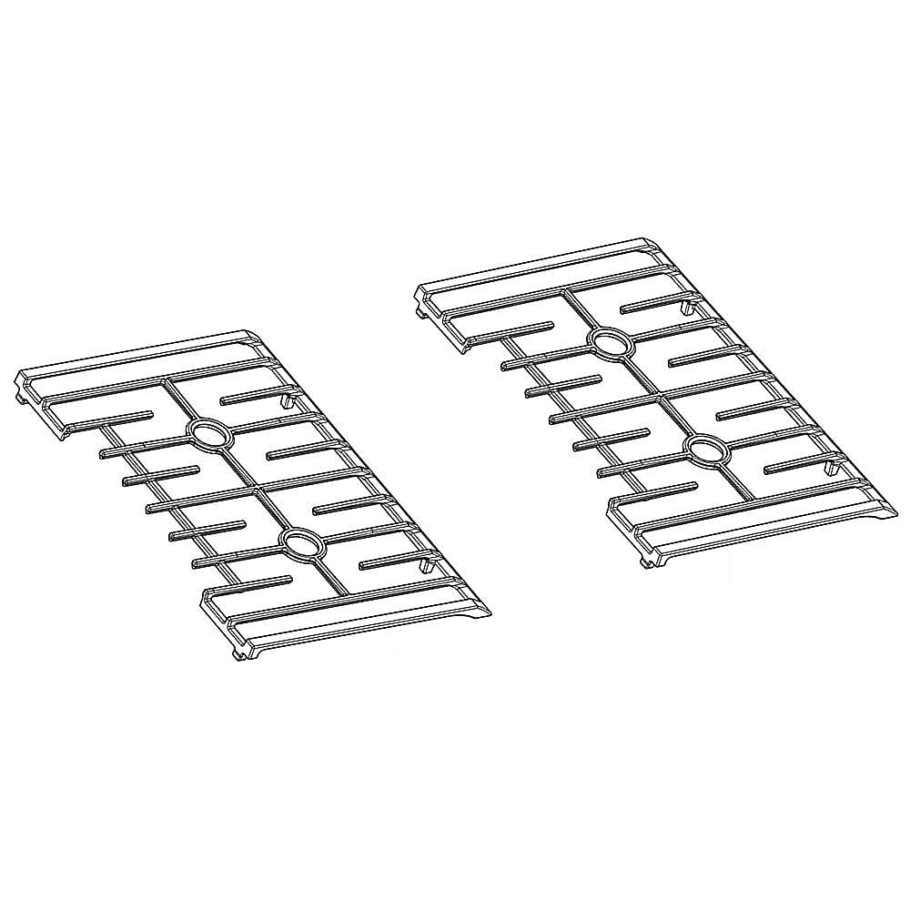 Part #w11381652, Range Surface Burner Grate Set | 23.00 x 19.00 x 3.25