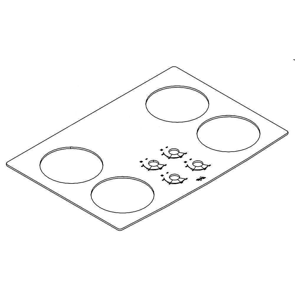 Part #w11399418, Cooktop Main Top (Black) / 39.50 x 30.00 x 6.50
