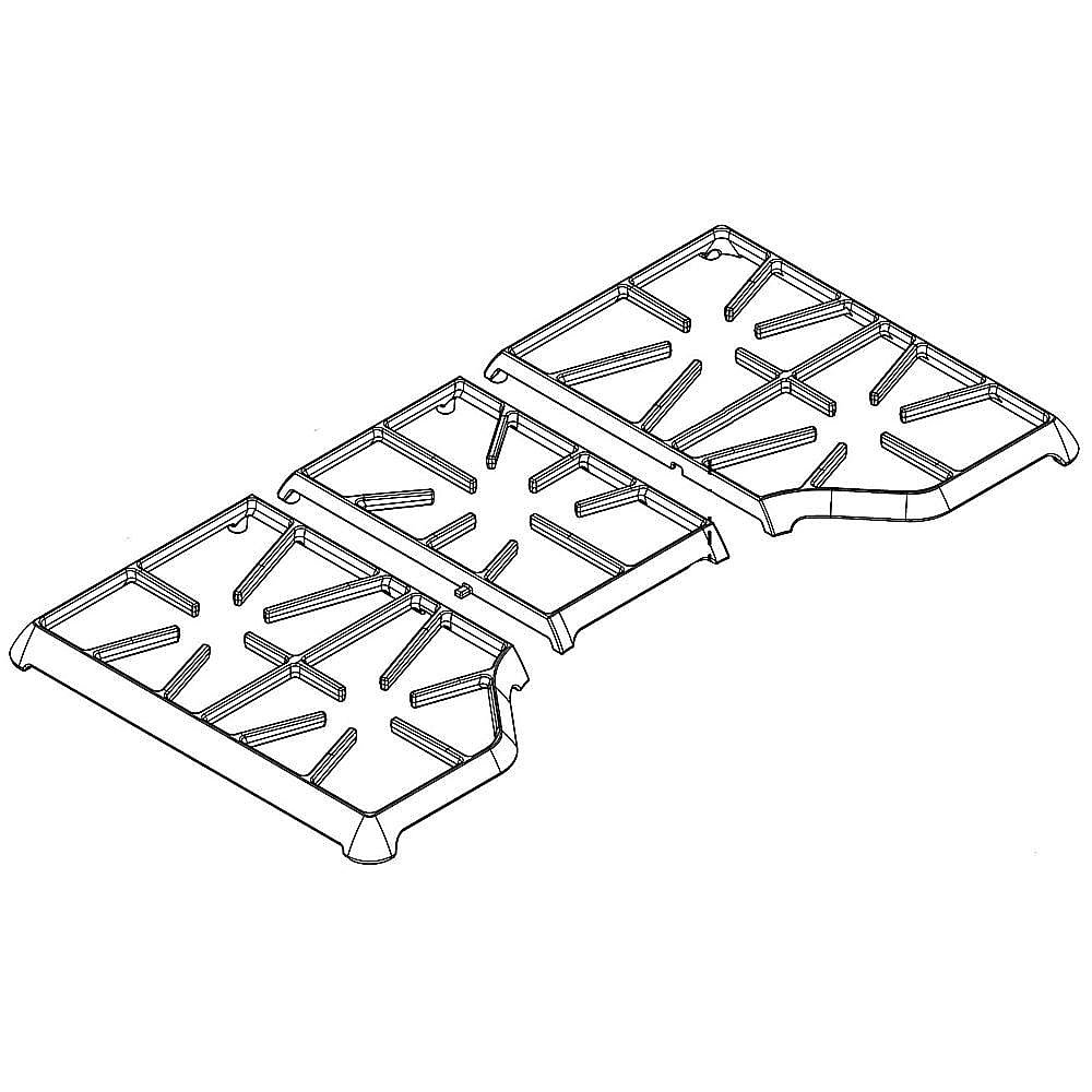 Part #w11411592, Cooktop Burner Grate Set (Black) / 22.50 x 18.00 x 4.25