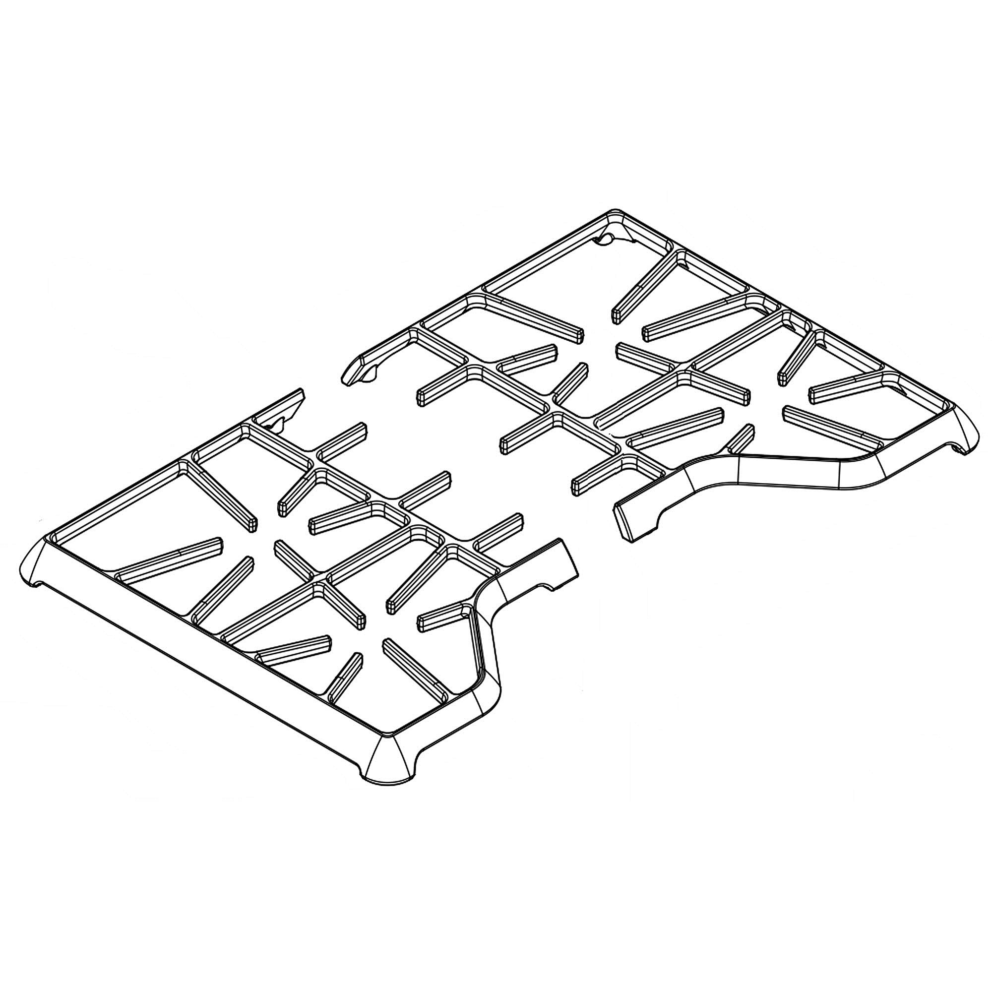 Part #w11413073, Cooktop Burner Grate Set / 23.00 x 18.00 x 4.25