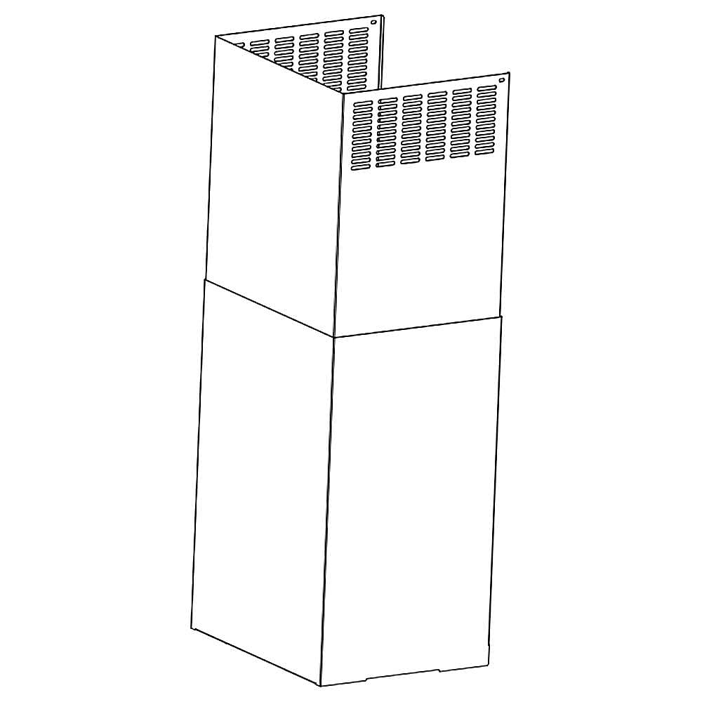 Part #w11417439, Range Hood Duct Cover, Upper / 28.00 x 13.00 x 20.50