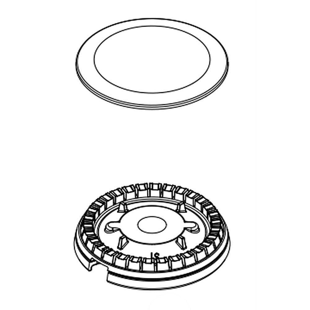 Part #w11443577, Range Surface Burner Head Kit | 19.25 x 5.25 x 5.50