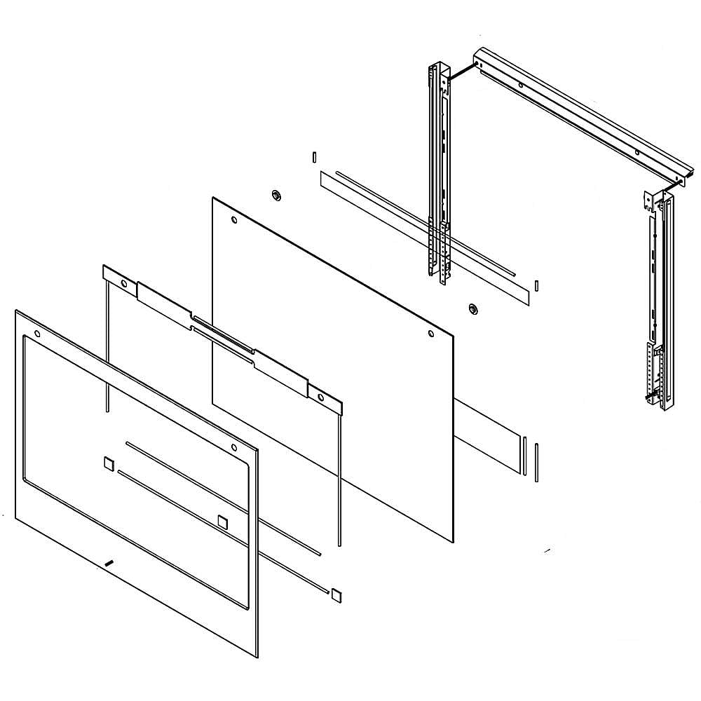 Part #w11455430, Wall Oven Upper Oven Door Outer Panel Assembly (Stainless) / 39.50 x 30.00 x 6.75