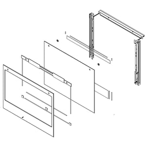 Wall Oven Door Assembly (stainless) (replaces W10866265, W11318287) W11110283