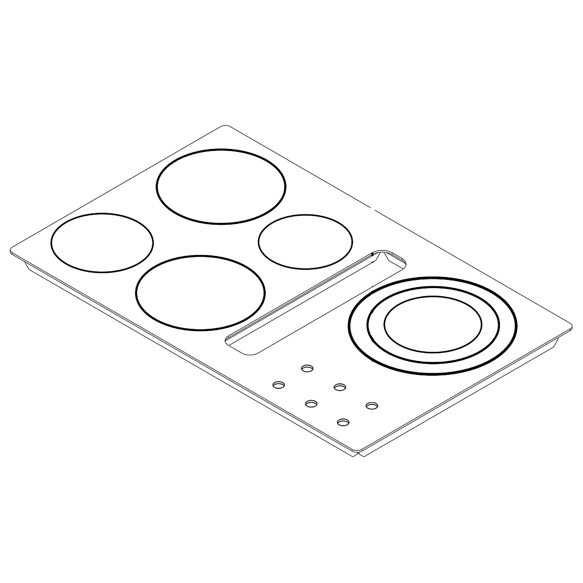 Part #w11476214, Cooktop Main Top (Black) / 39.50 x 7.00 x 30.25