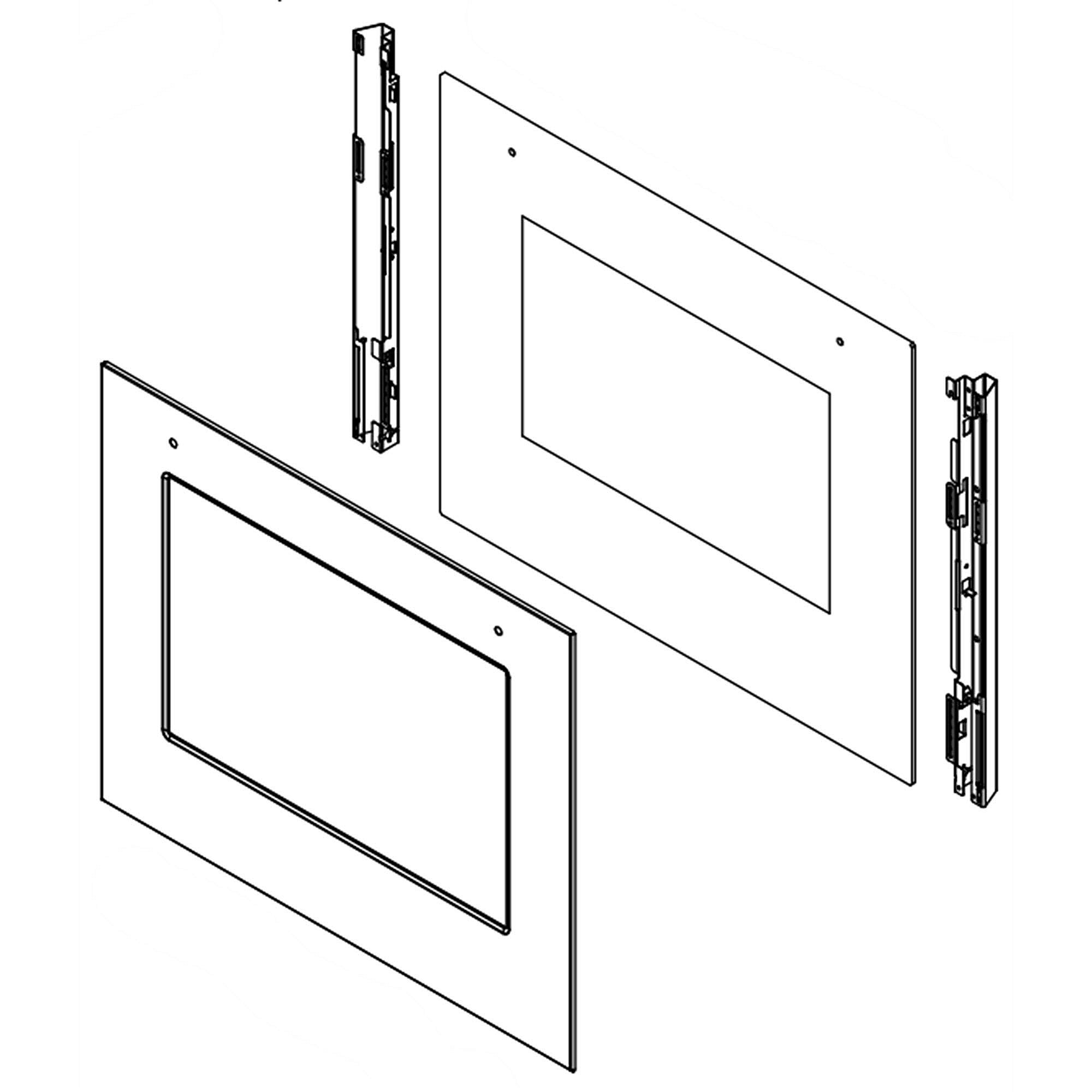 Part #w11594232, Wall Oven Door Outer Panel Assembly (Black)