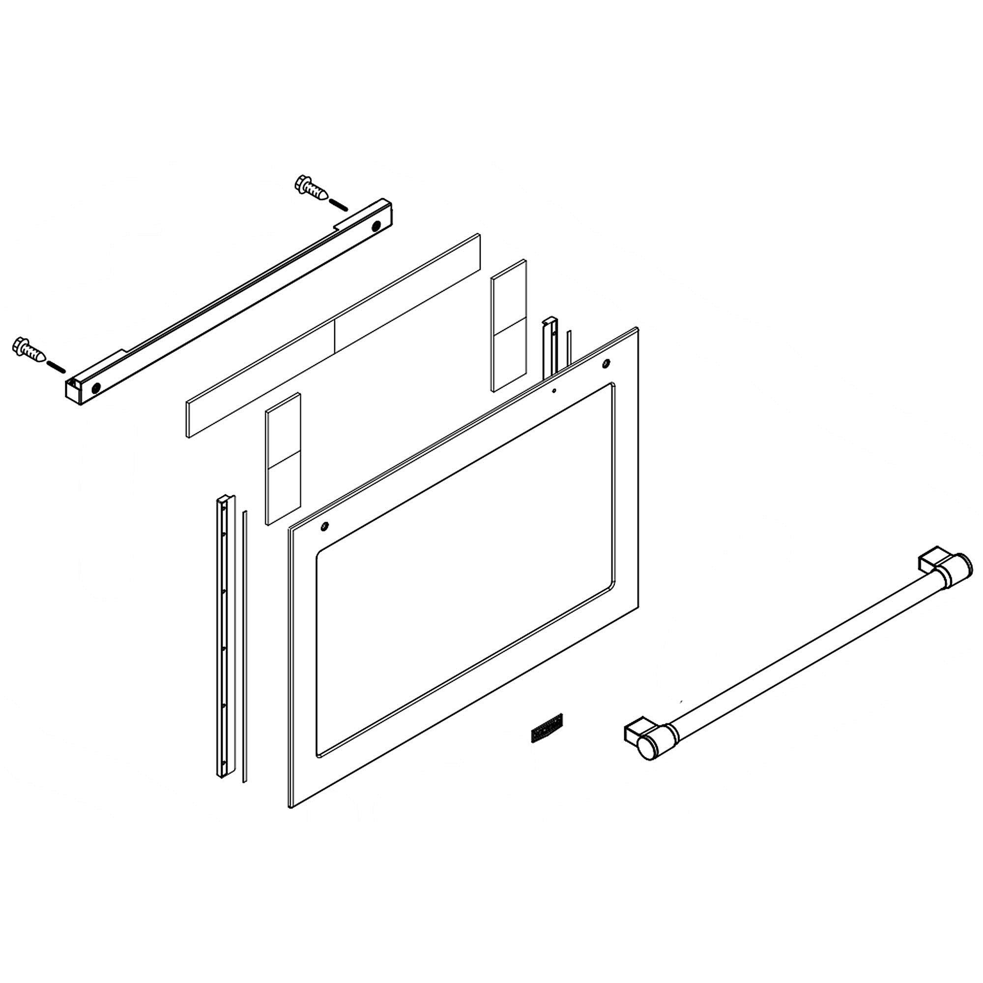 Part #w11600198, Wall Oven Lower Oven Door Outer Panel Assembly (Stainless)